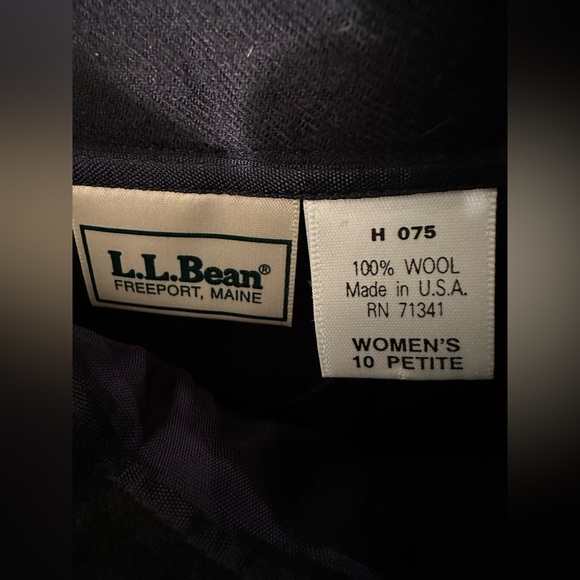 L.L.BEAN Wool 10 PETITE Navy Blue Pleated A-Line Midi Skirt Classic Quiet Luxury - Picture 3 of 10